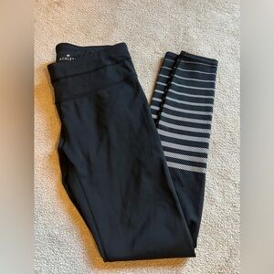 Athleta Black Striped Leggings